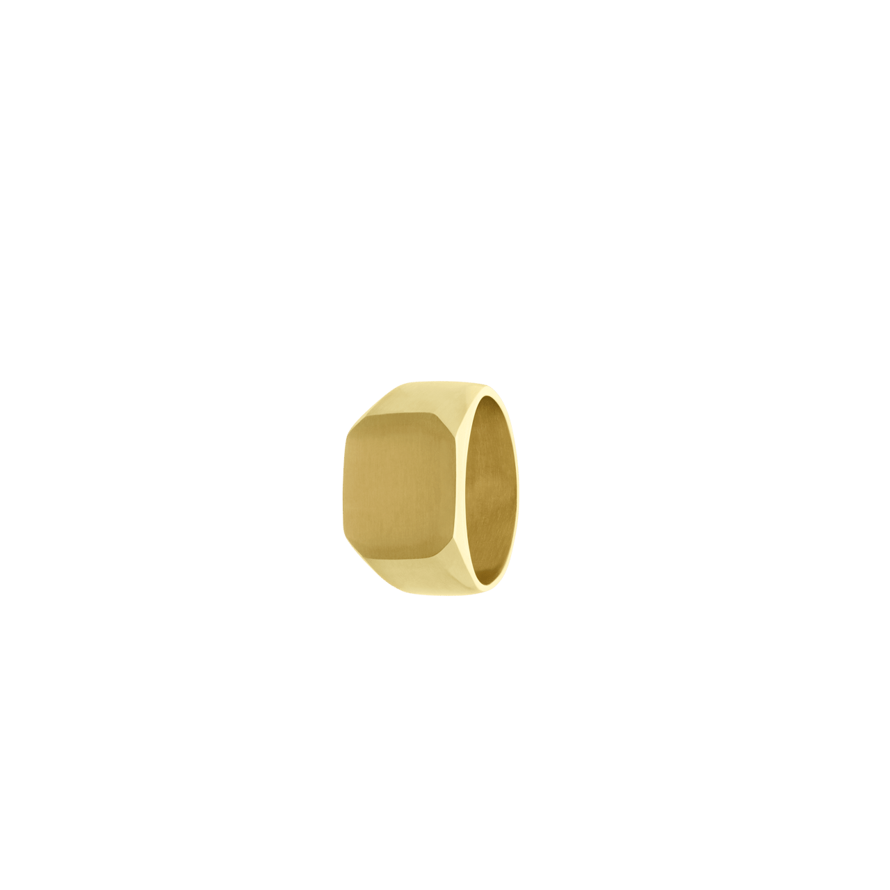 Gerecycleerd stainless steel goldplated zegelring vierkant