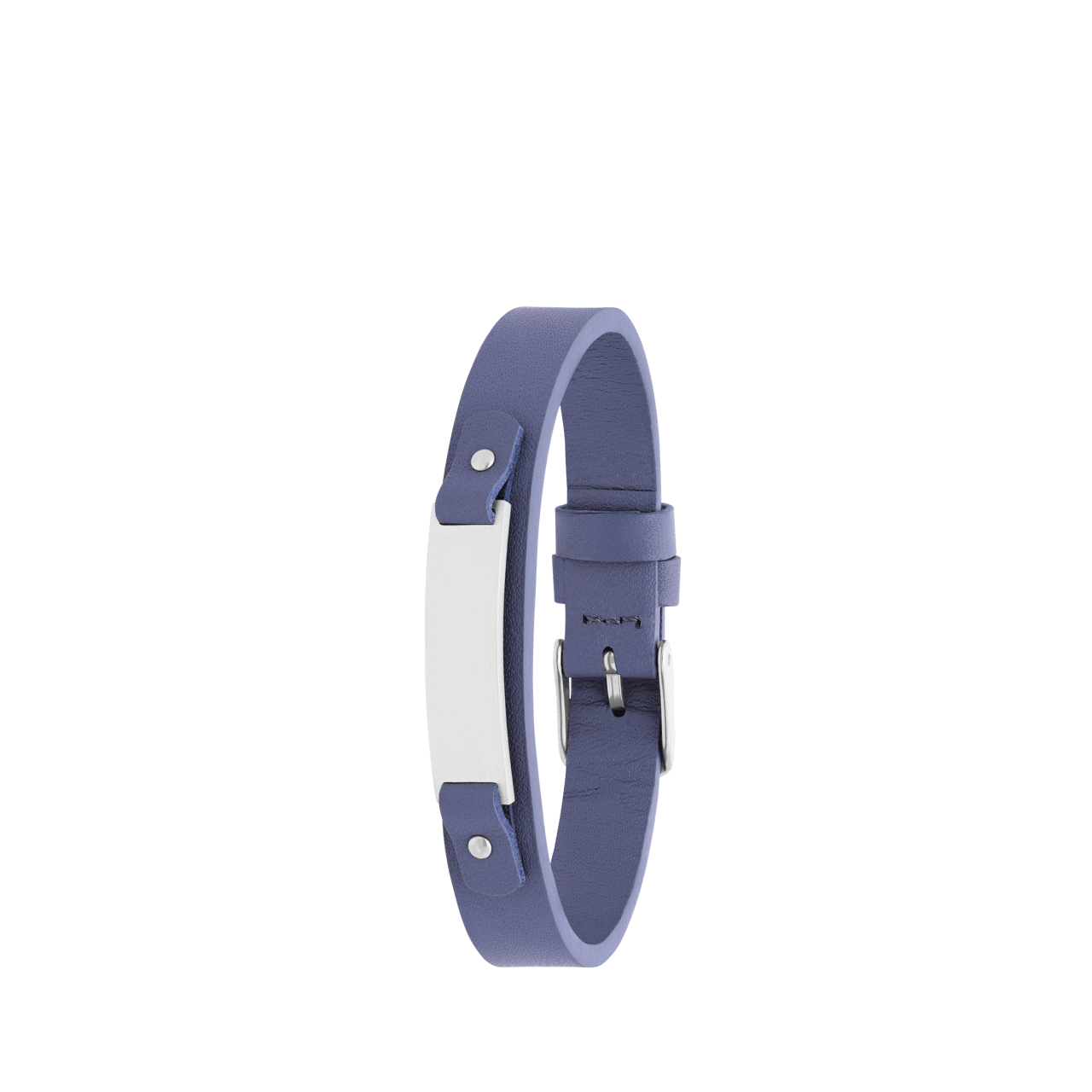 Gerecycled stalen jongens armband leer grijs