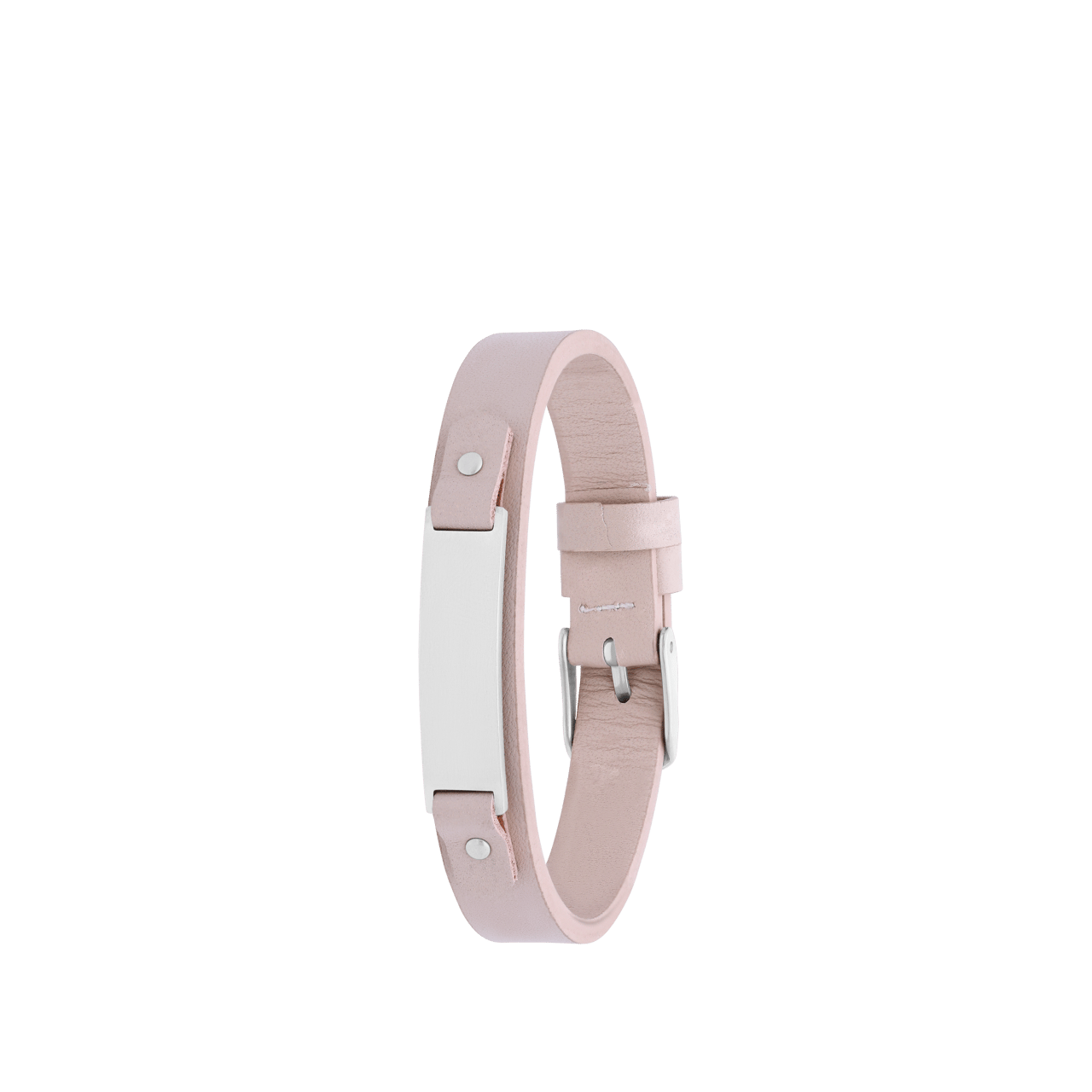 Gerecycleerd stainless steel jongens armband leer zand