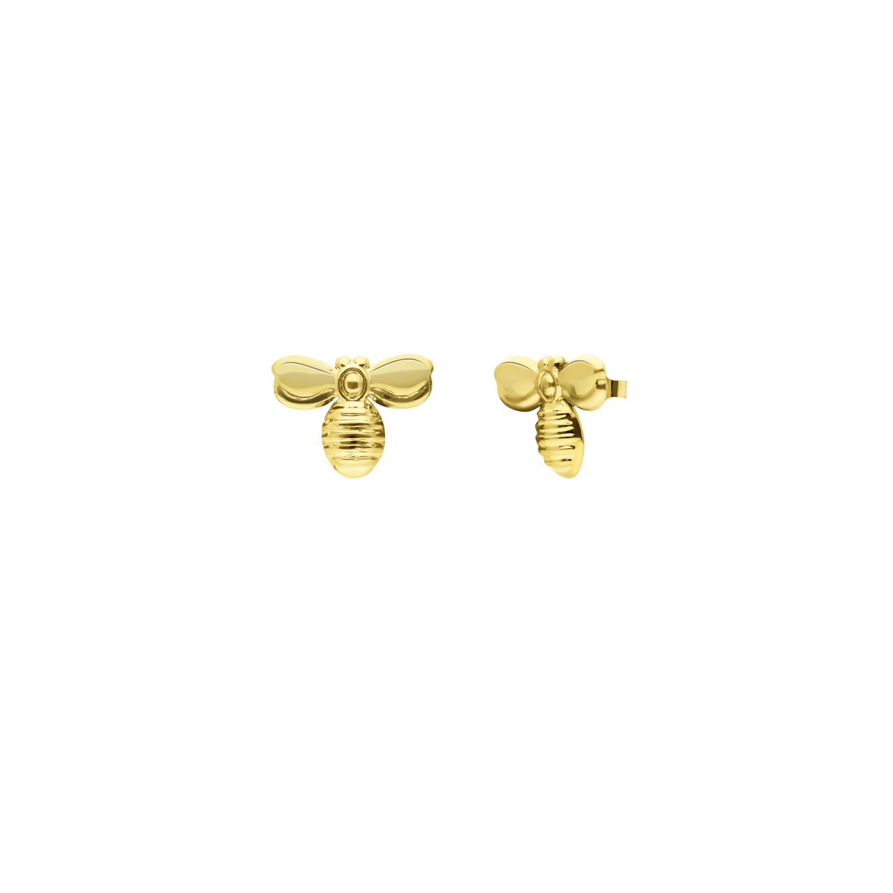 Stainless steel goldplated oorknoppen met bij voor dames