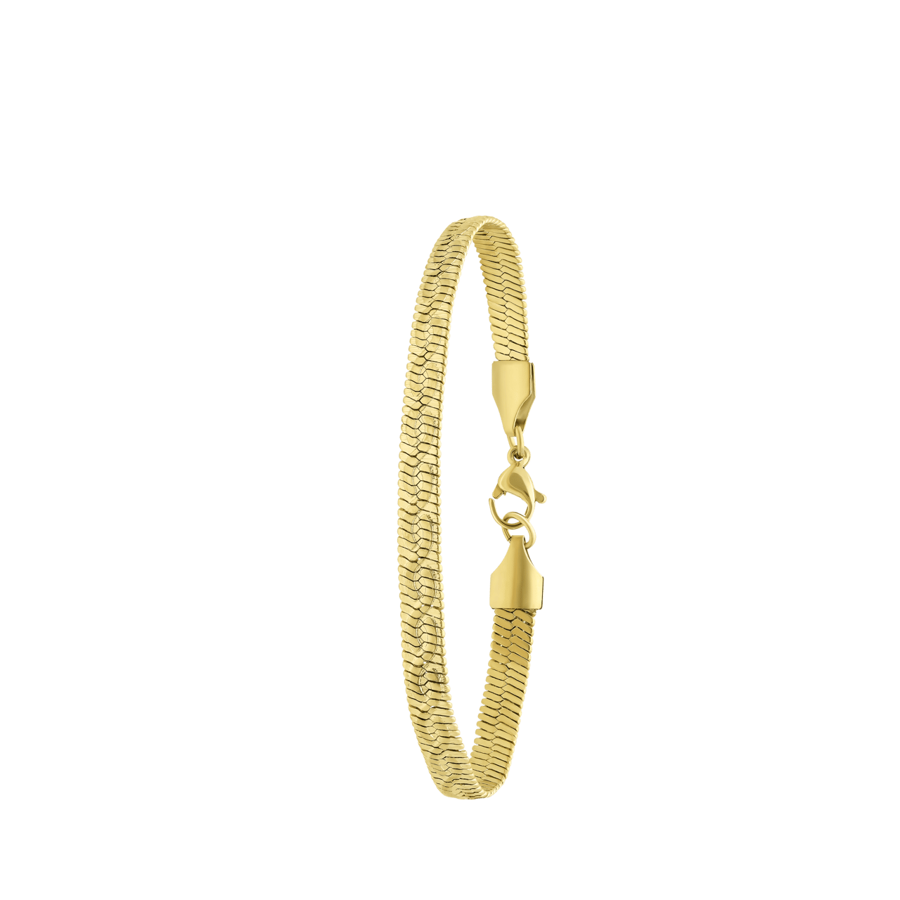 Stalen goldplated platte armband bewerkt