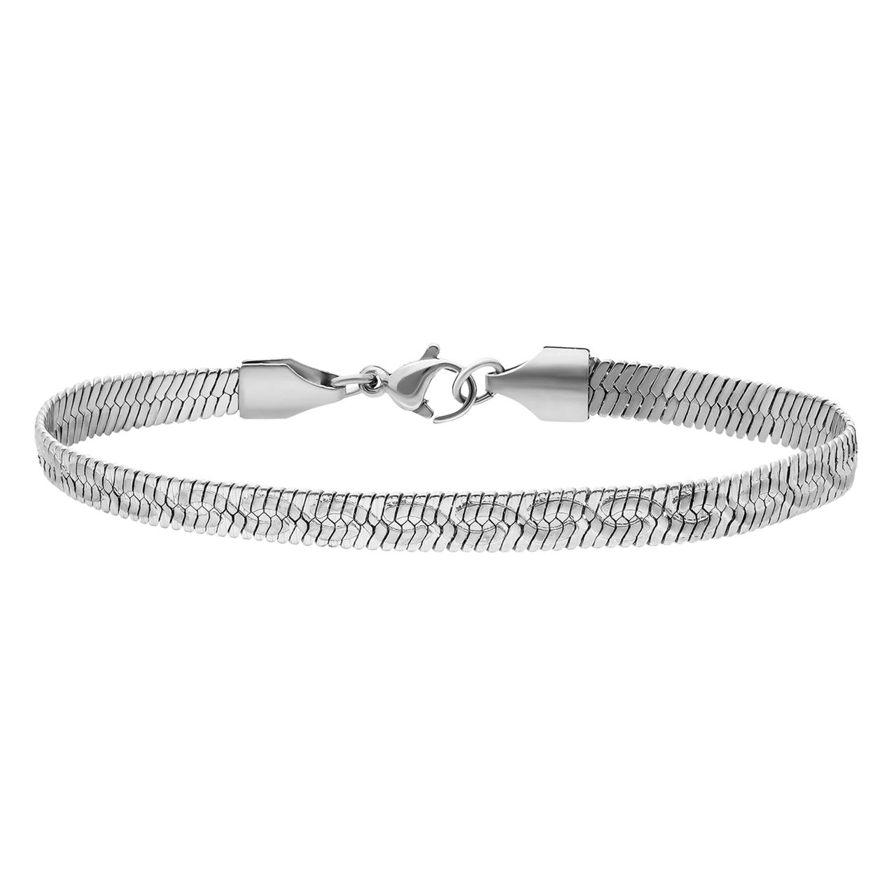Stainless steel platte armband bewerkt