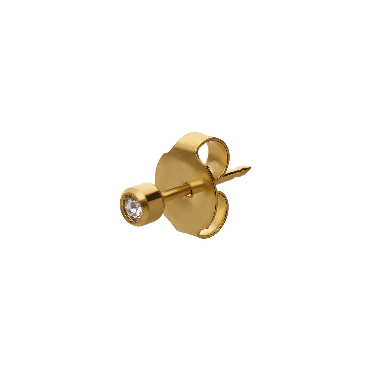Studex-Erstohrring aus vergoldetem Edelstahl, Kristall, 2 mm xs 