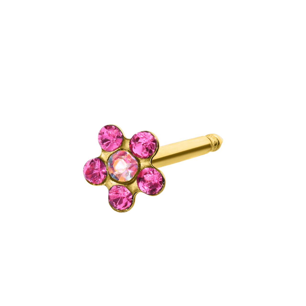 Studex-Erstohrring aus vergoldetem Edelstahl, Blume, 3 mm xs 