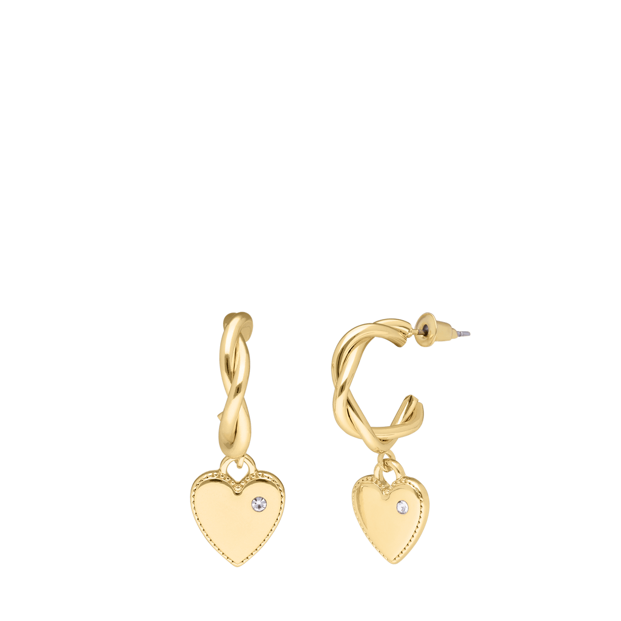 Bijoux goudkleurig oorringen met hart