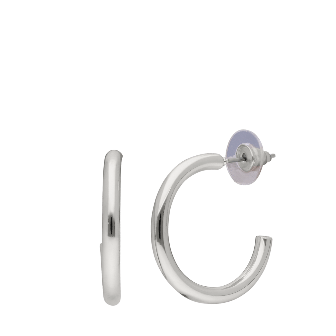Zilverkleurige bijoux oorring 27 mm