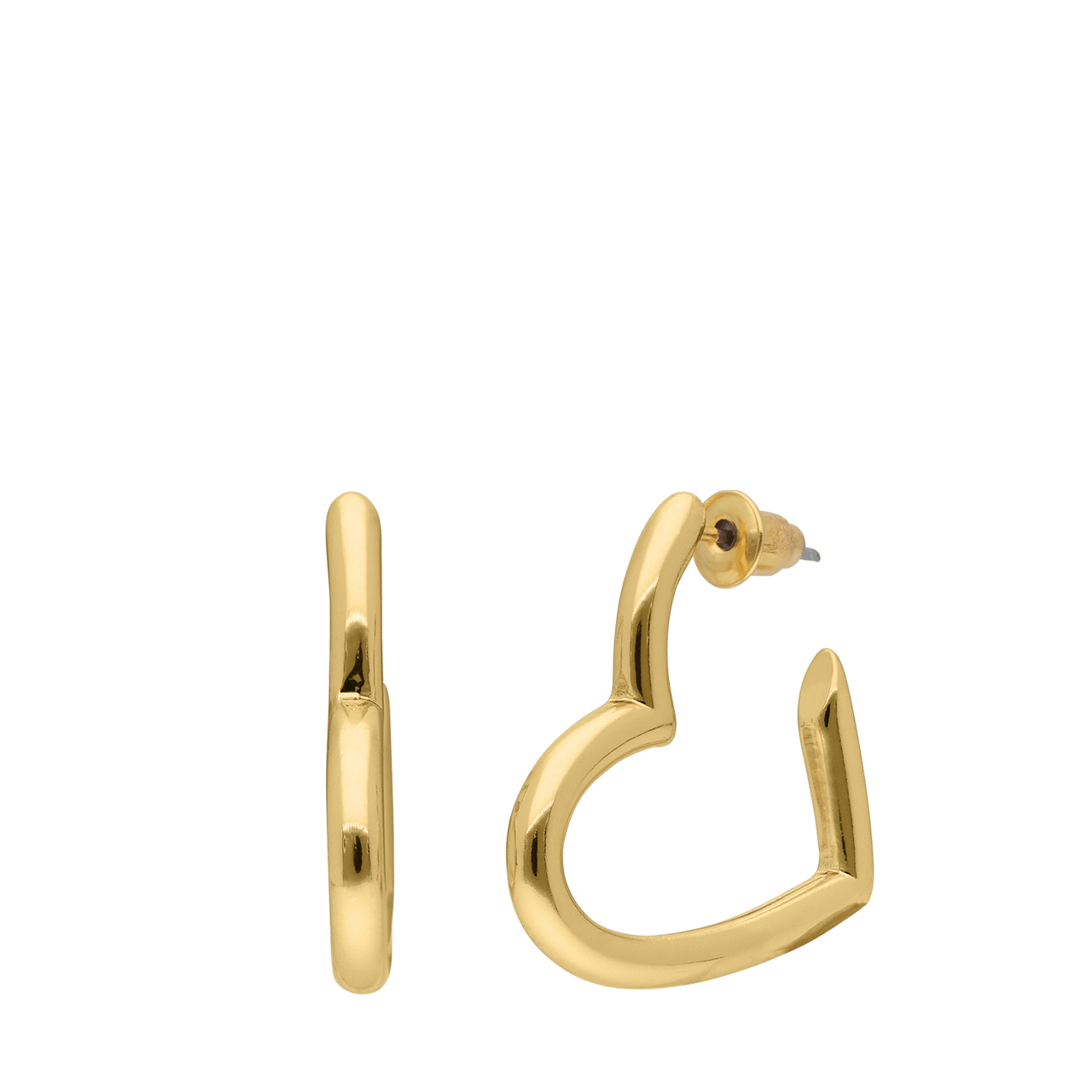 Goudkleurige bijoux oorringen hart 25MM