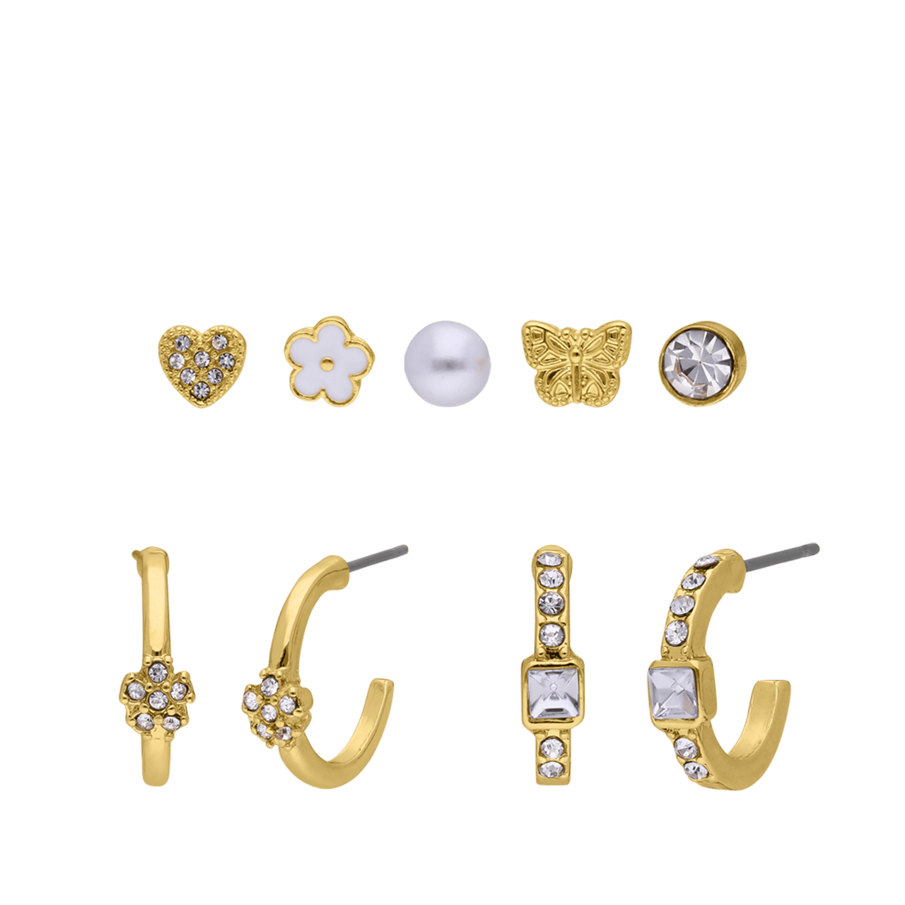 Goudkleurig bijoux set oorbellen