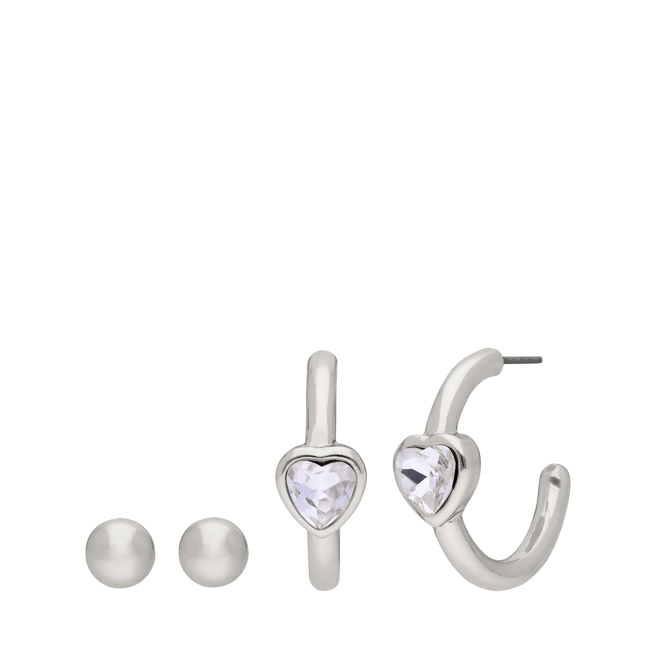 Zilverkleurige bijoux oorbellen set
