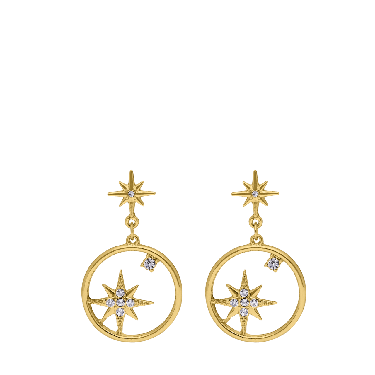 Goudkleurige bijoux oorbellenset met ster