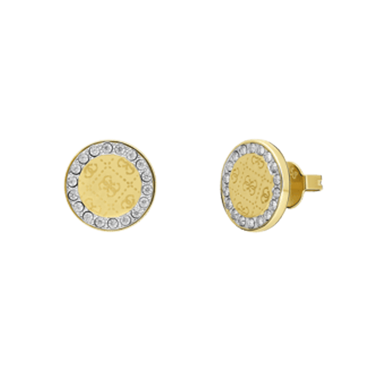 Guess stalen goldplated oorknoppen met kristal voor dames