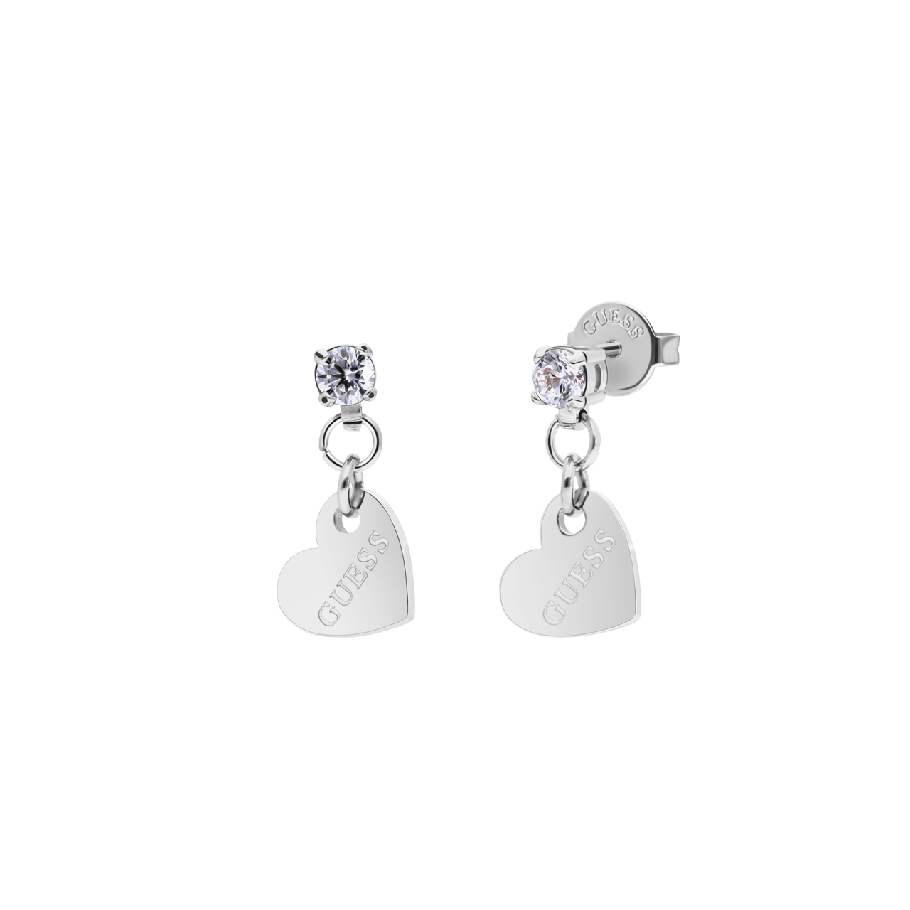 Guess stainless steel oorknoppen HEART TO HEART