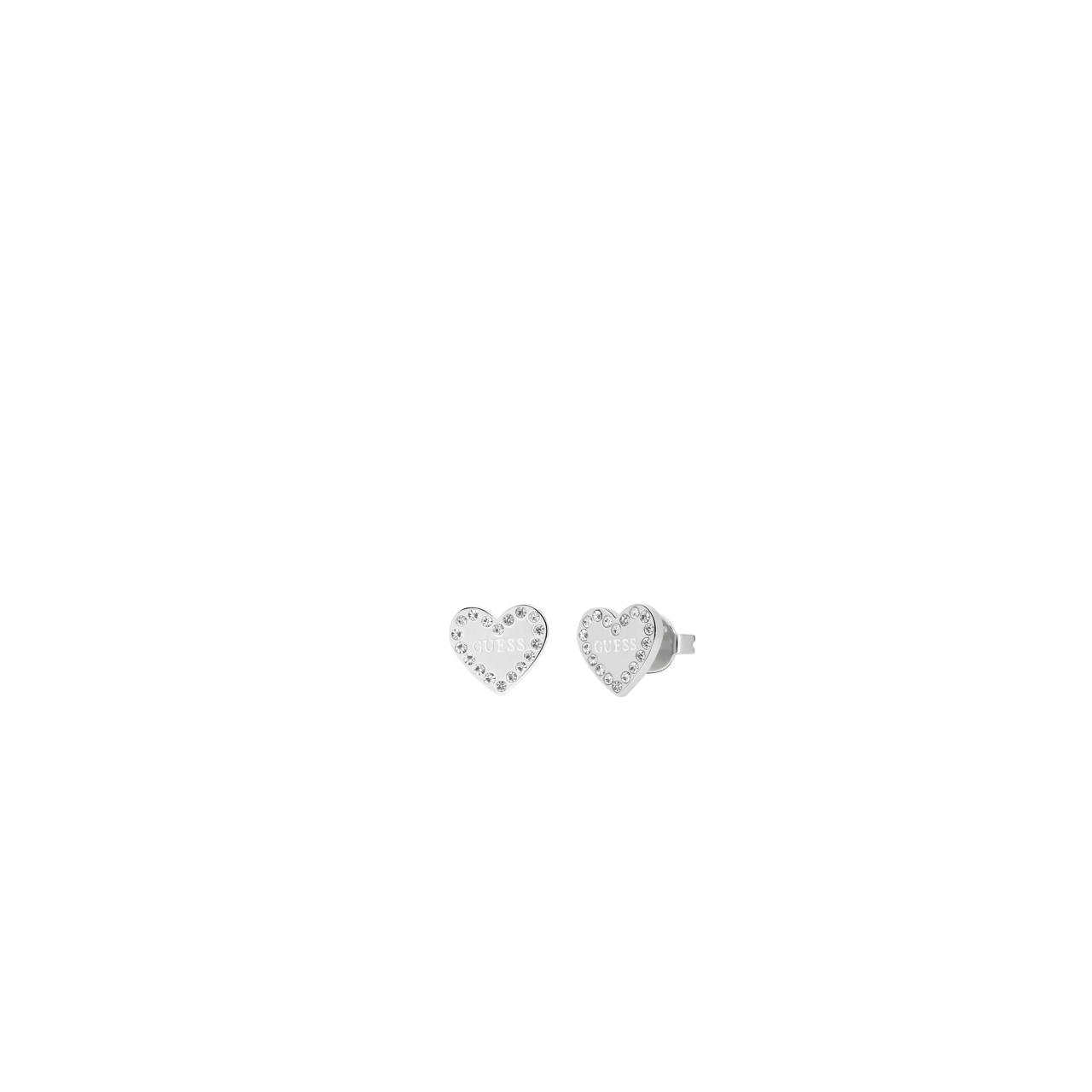 Guess stalen oorknoppen HEART TO HEART