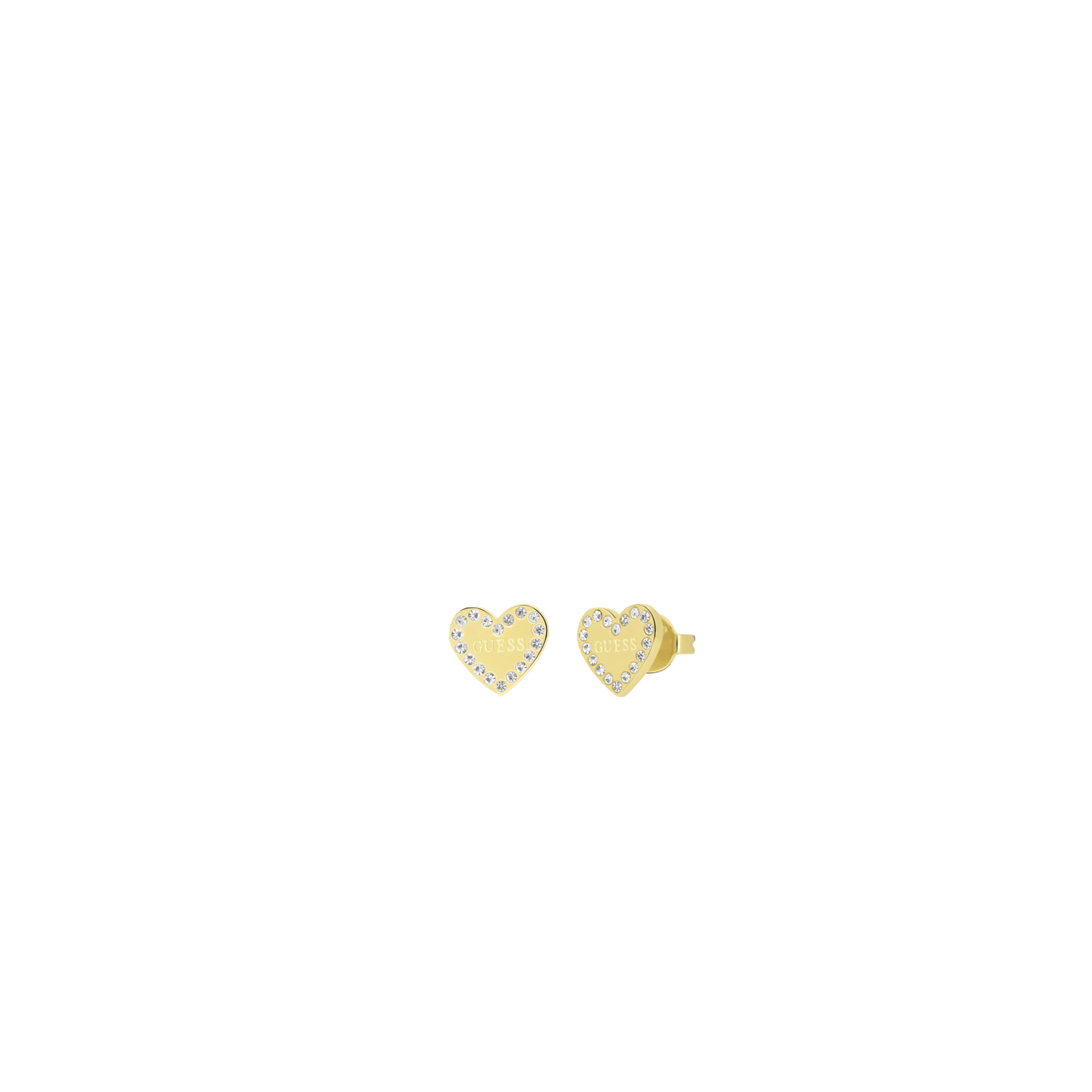 Guess goldplated oorknoppen HEART TO HEART