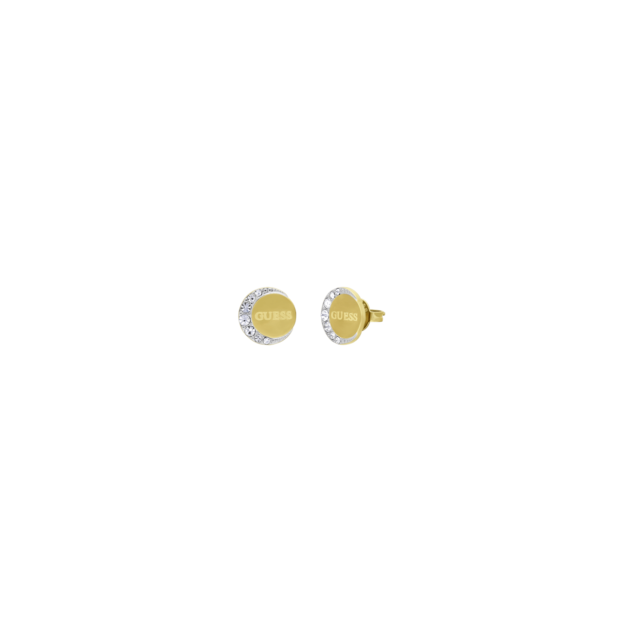 Guess goldplated stalen oorknoppen MOON PHASES