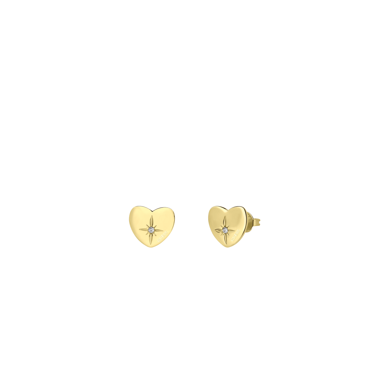 Guess goldplated stalen oorknoppen hart TALISMANIA
