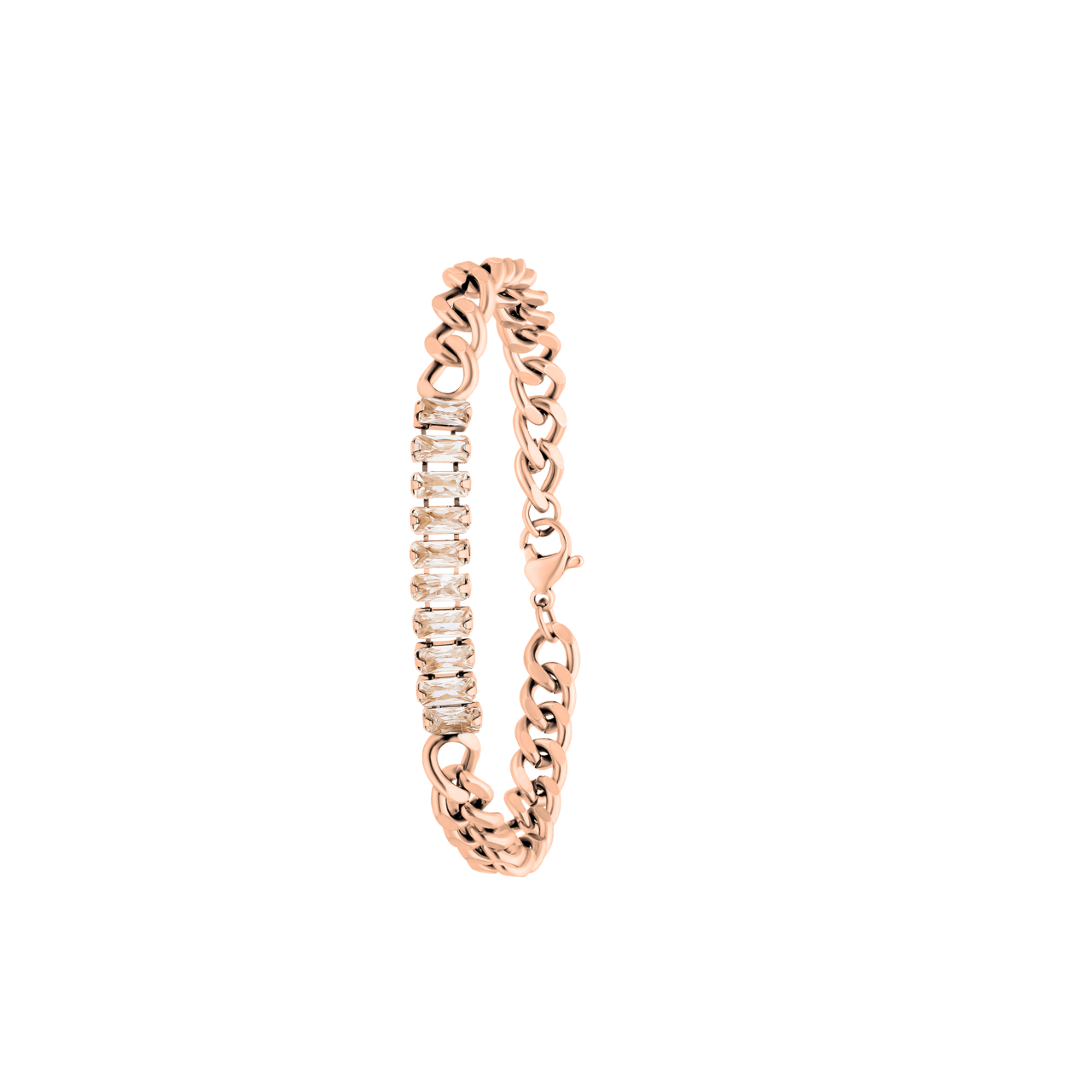 Stainless steel roseplated armband licht colorado