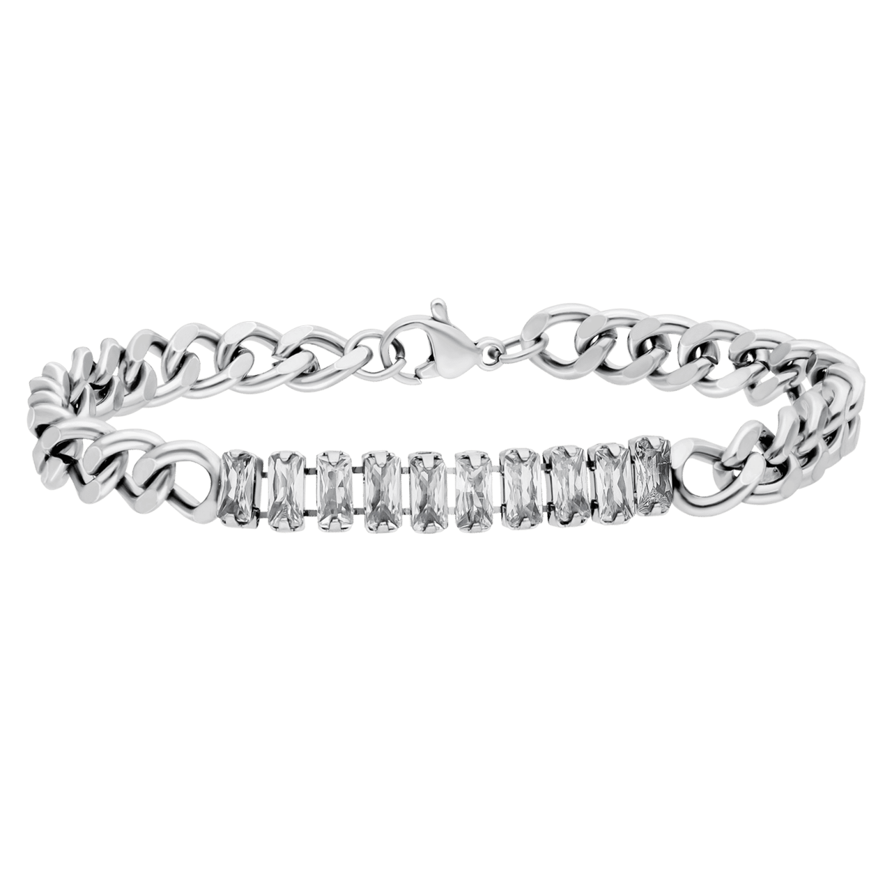 Stainless steel armband wit