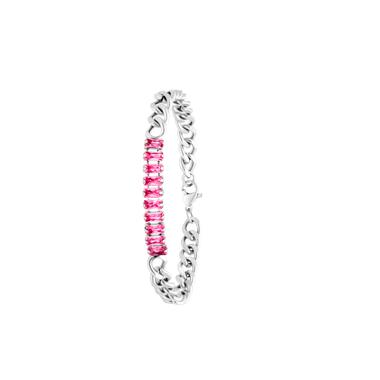 Stalen armband fuchsia