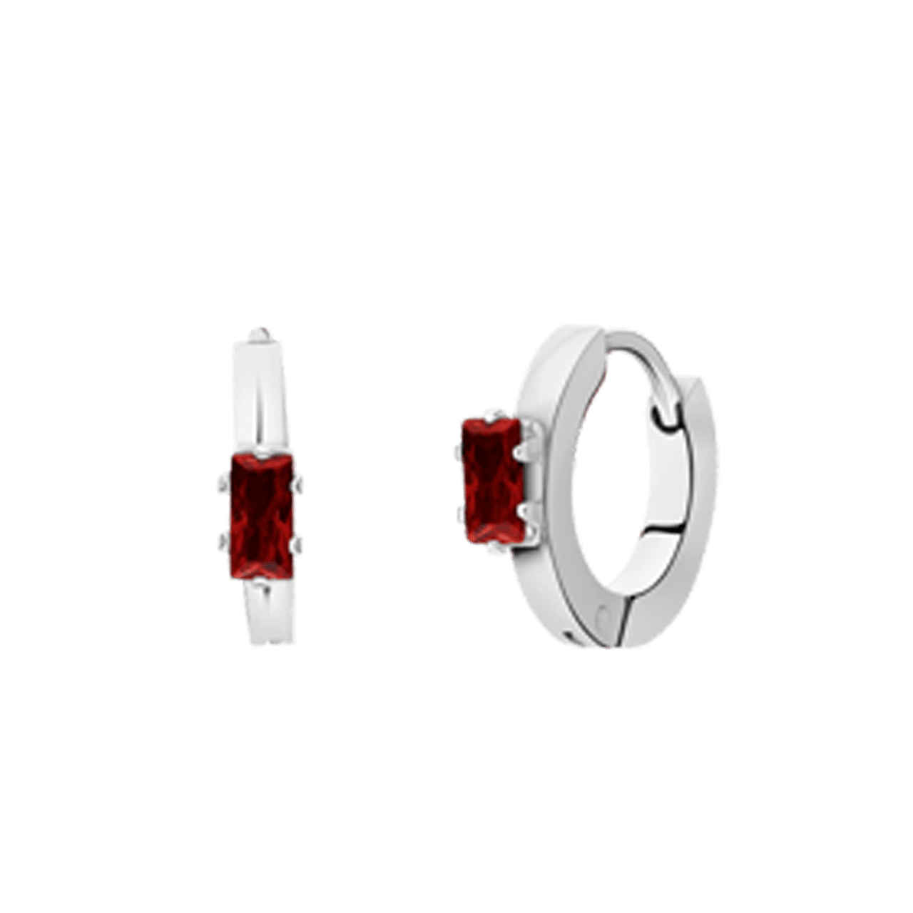 Stainless steel oorringen ruby