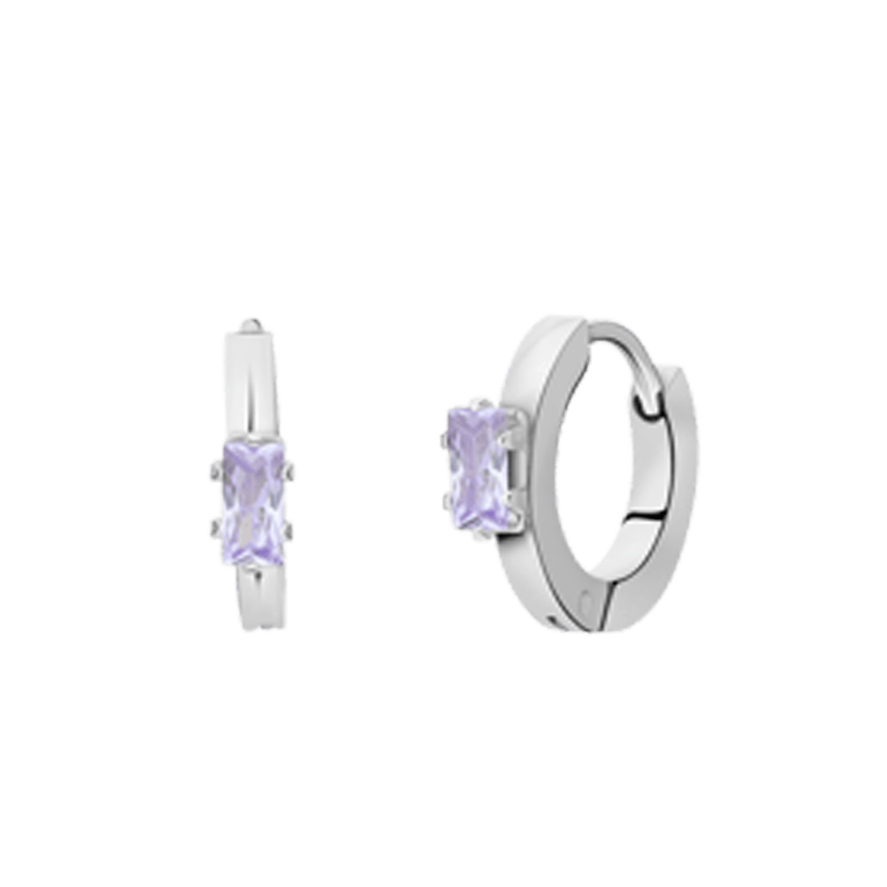 Stainless steel oorringen violet