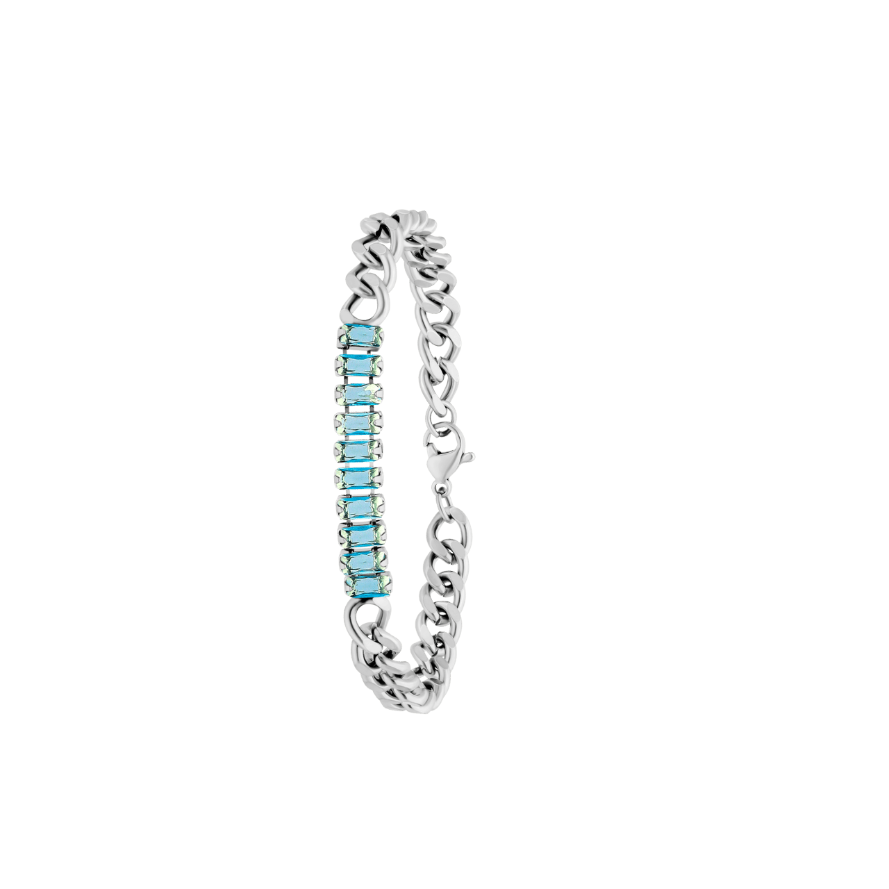 Stalen armband licht sapphire