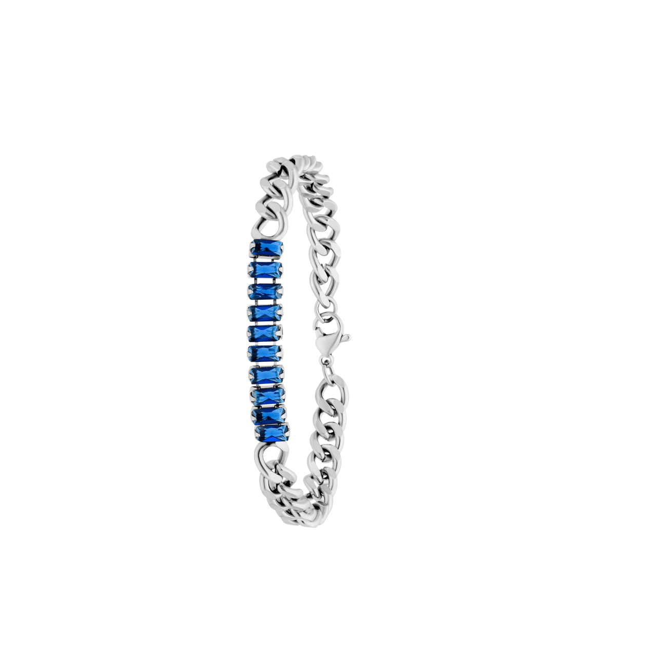 Stalen armband donkerblauw