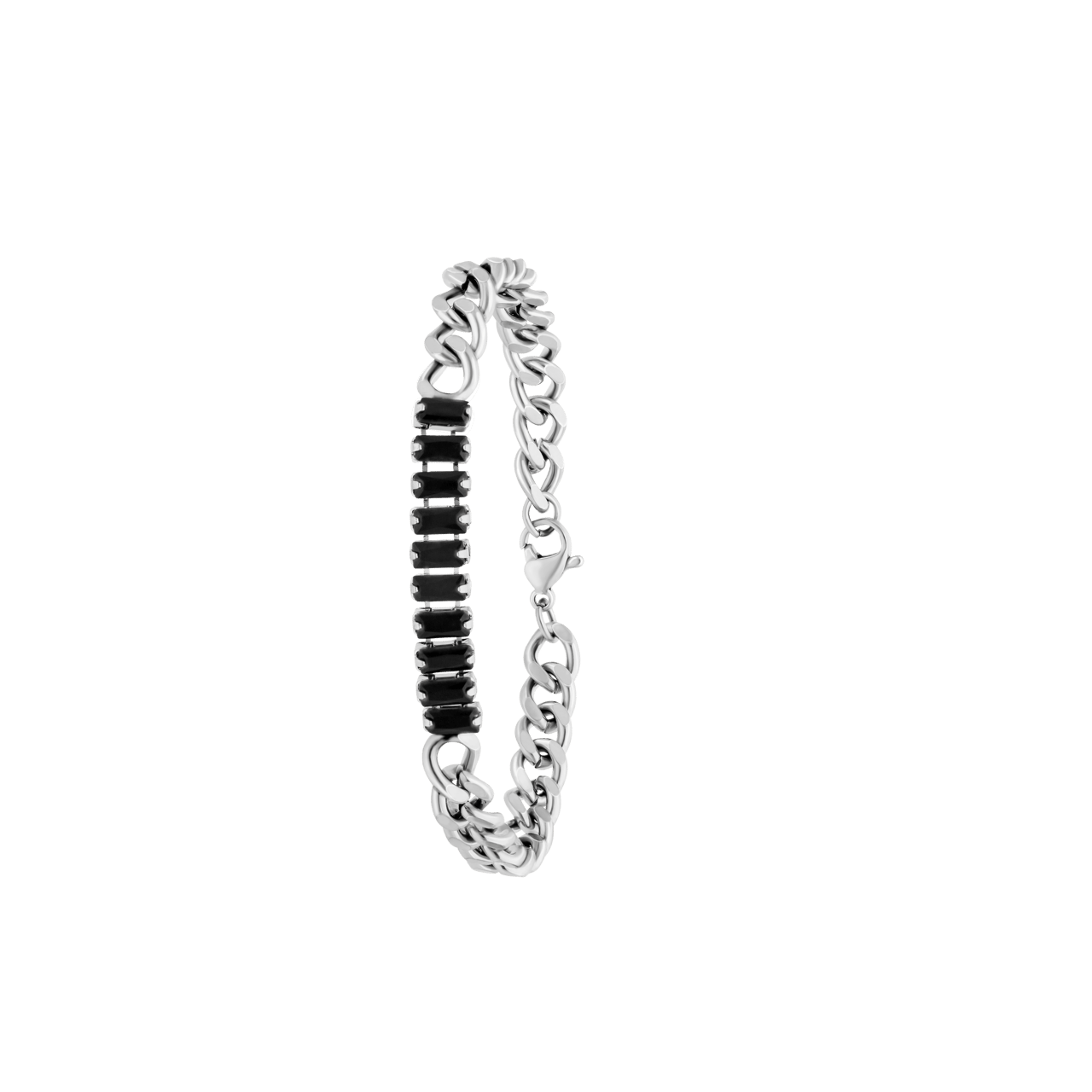 Stainless steel armband zwart