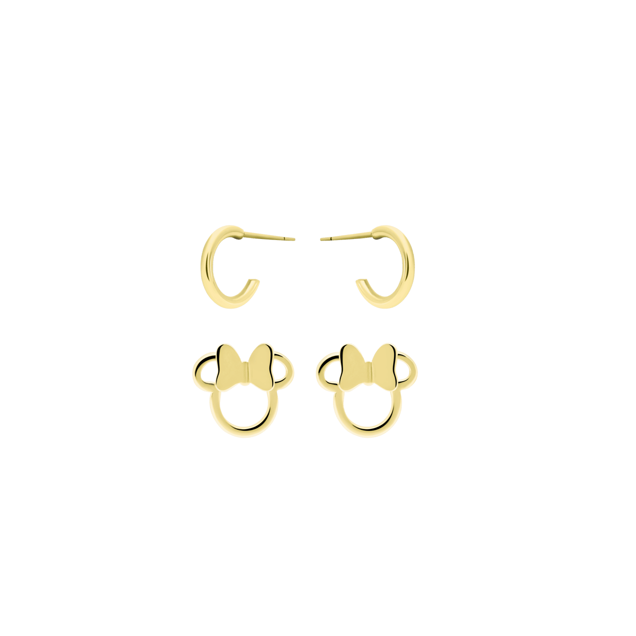 Disney stainless steel goldplated oorbellen set Minnie Mouse