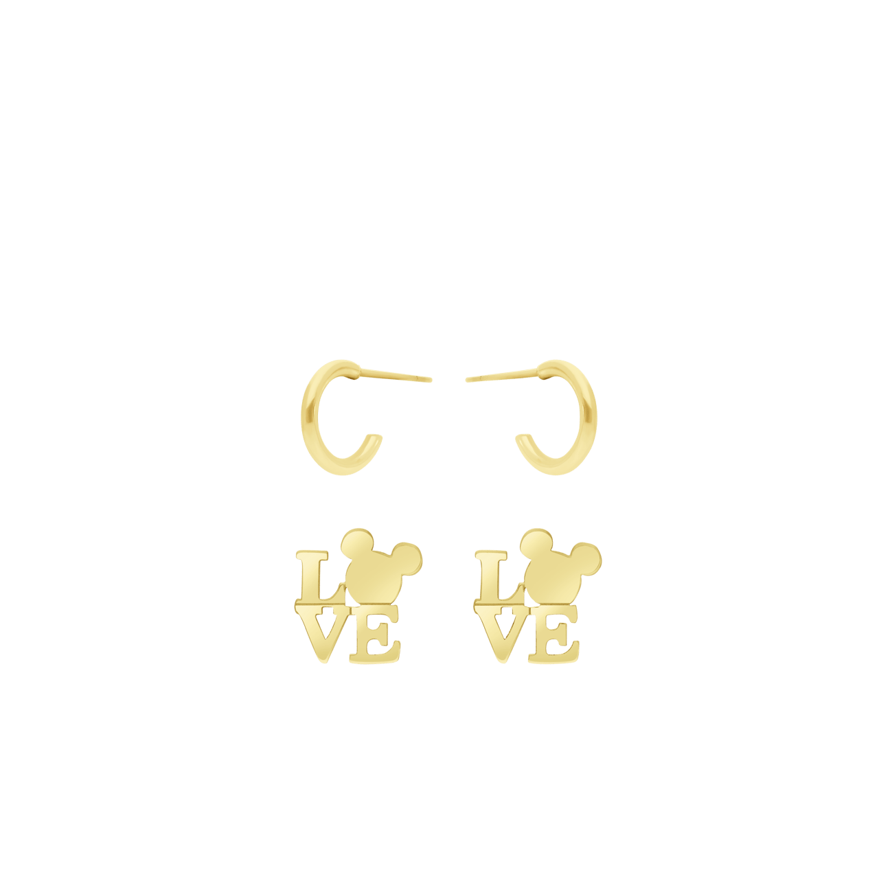 Disney stalen goldplated oorbellen set Minnie Mouse