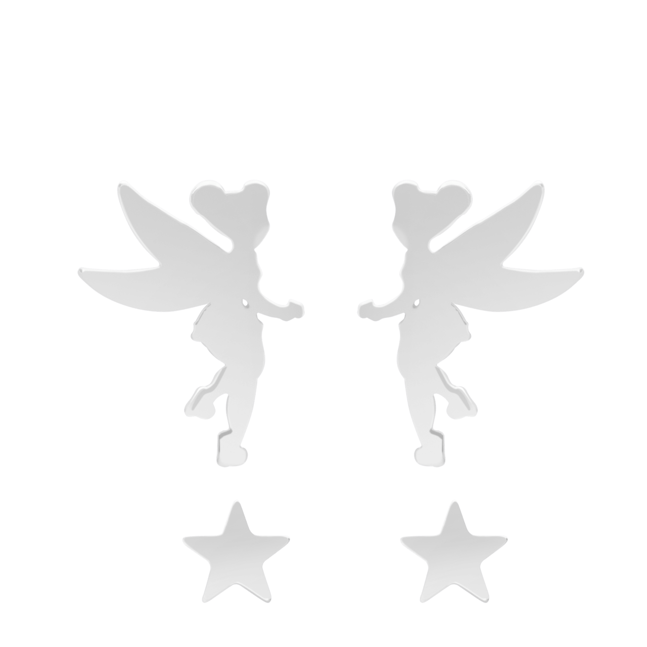 Stainless steel Disney Tinkerbell oorknoppen met ster