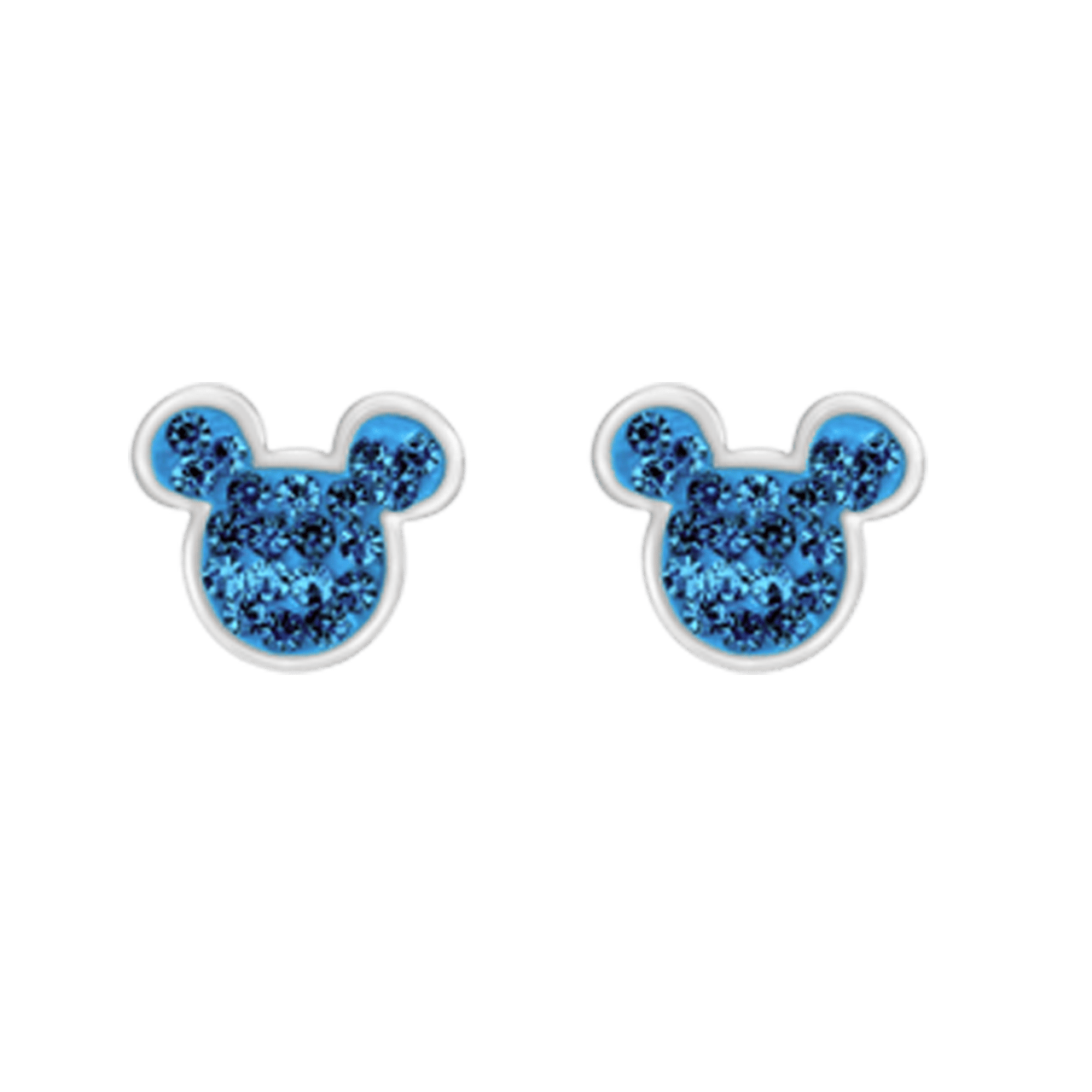 Disney stainless steel oorknoppen Mickey Mouse met sapphire kristallen
