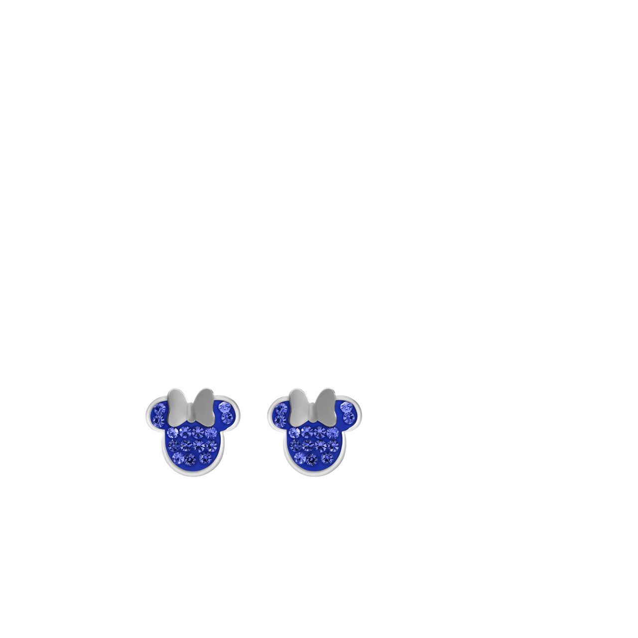 Stainless steel oorknoppen Minnie Mouse met sapphire kristal