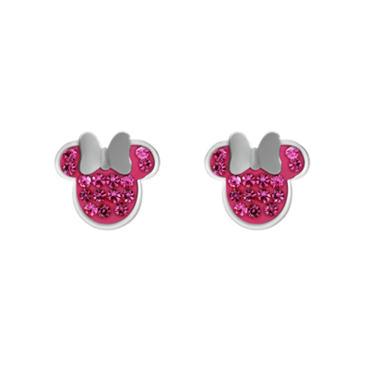 Edelstahlohrstecker Minnie Mouse mit rosa Kristall