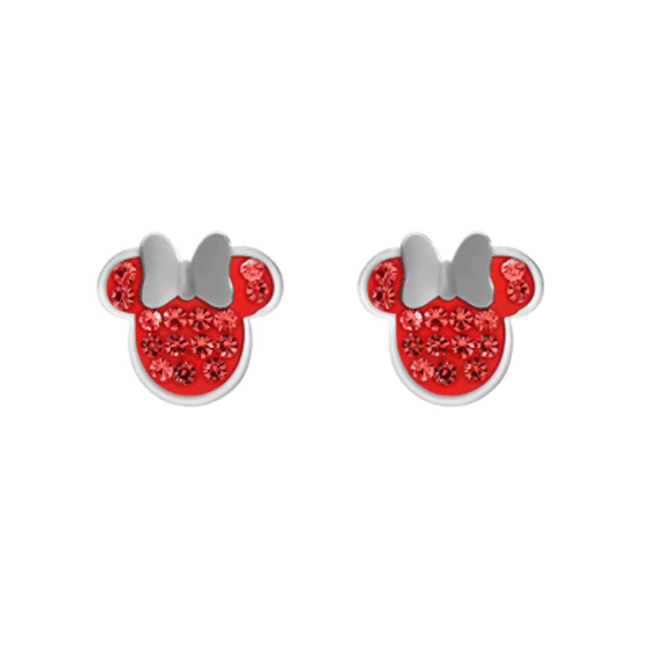 Edelstahlohrstecker Minnie Mouse mit rotem Kristall