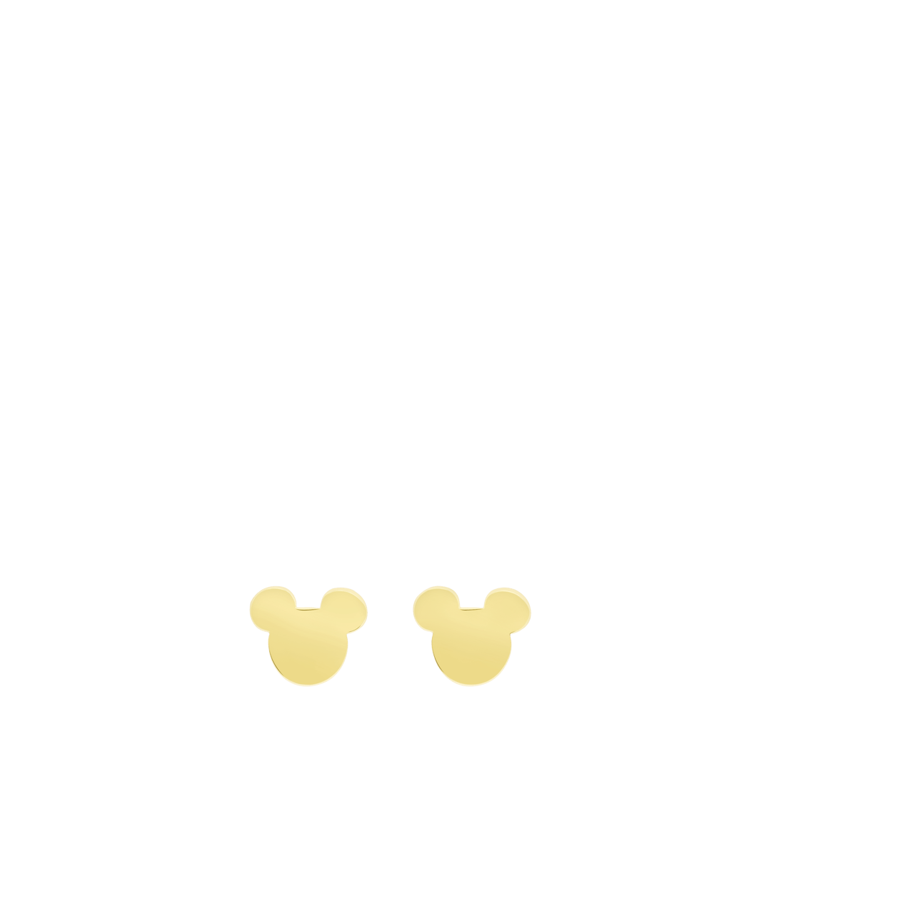Stalen goldplated oorknoppen Mickey Mouse
