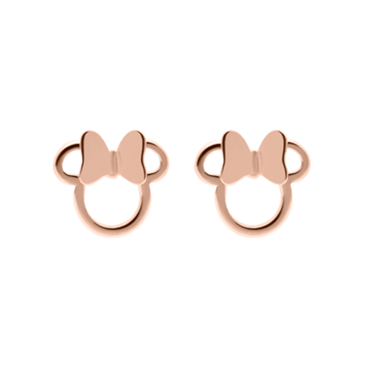 Disney stalen roseplated oorknoppen Minnie Mouse open