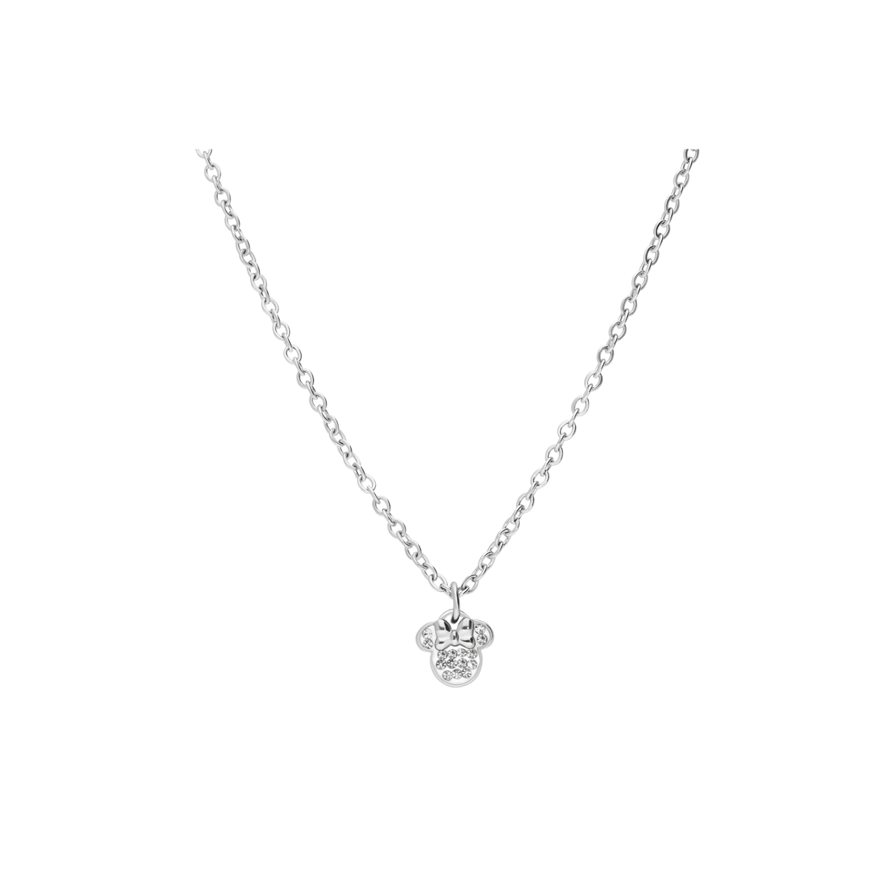 Disney stainless steel ketting Minnie Mouse met wit kristal