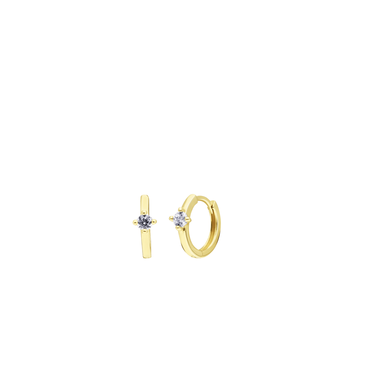375 Gold Ohrringe mit Zirkonia 10 mm