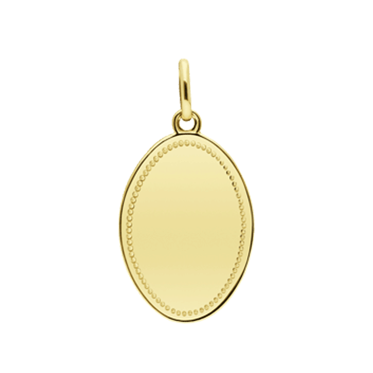 375 Gold Anhänger ovale Gravurplatte