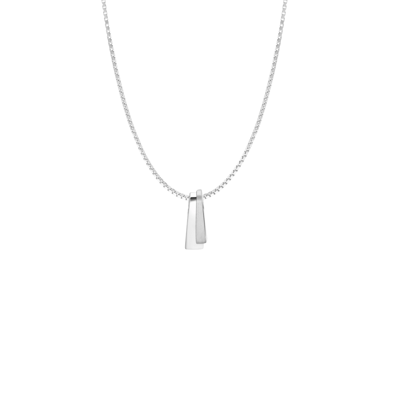 Zilveren ketting met hanger mat/glans