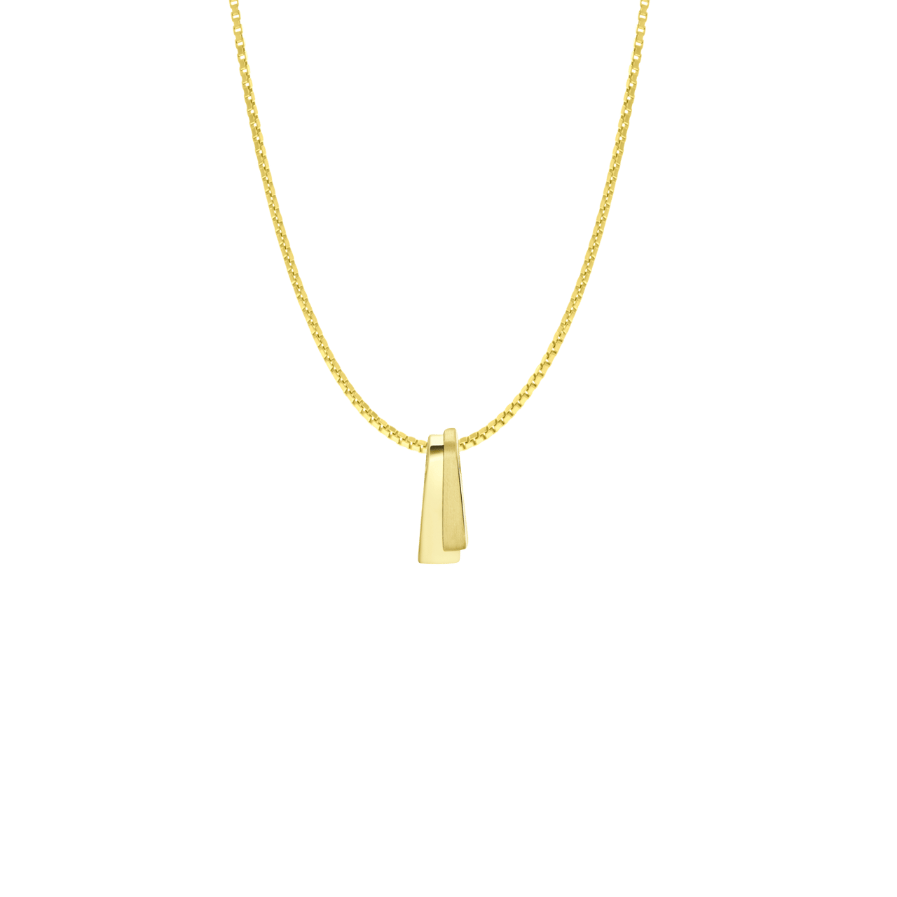 Zilveren goldplated ketting met hanger mat/glans