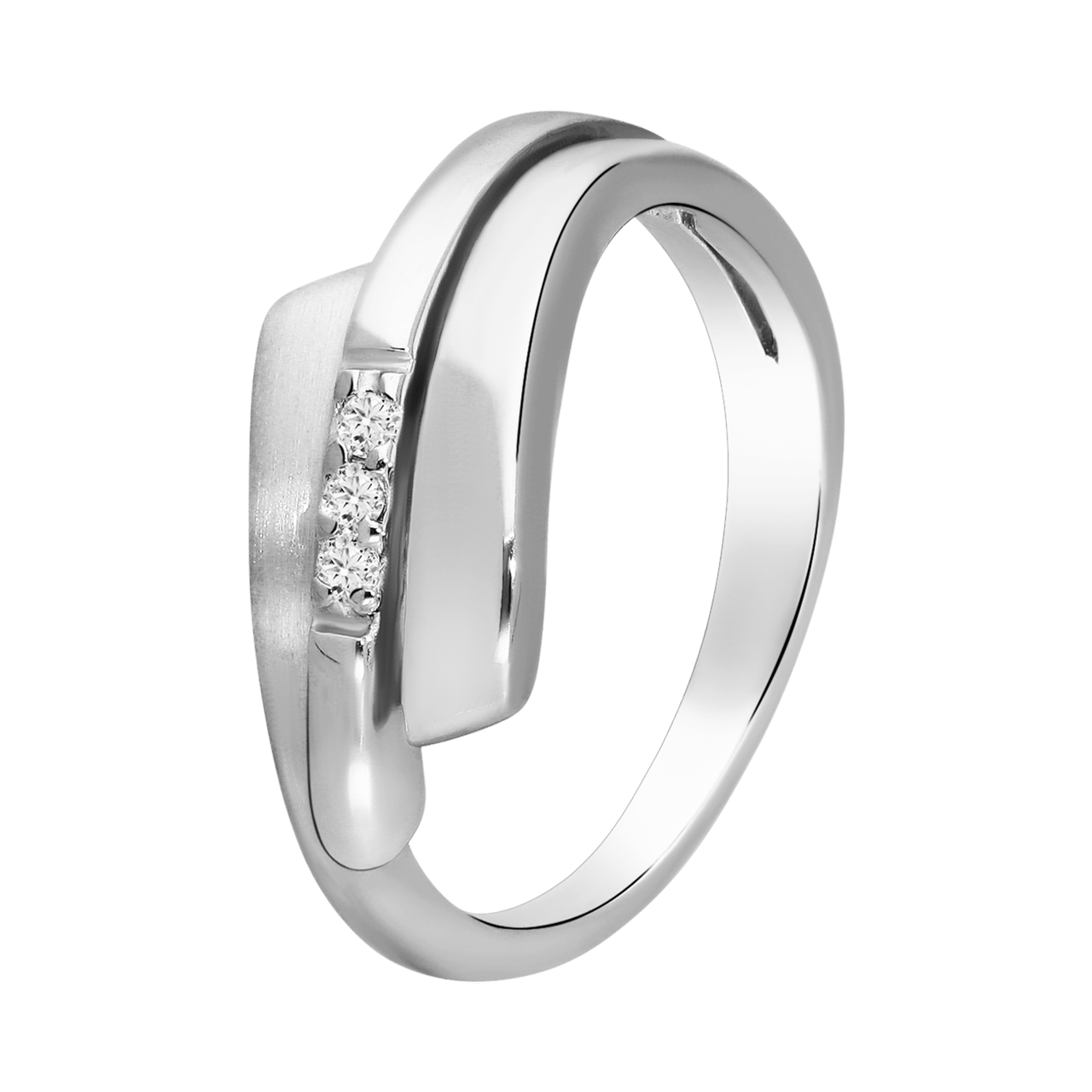 Silberner Ring mattglänzend mit Zirkonia