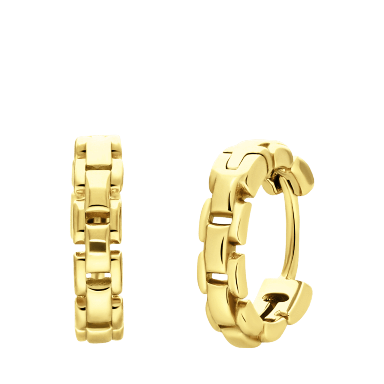 Zilveren goldplated oorringen fantasieschakel voor dames