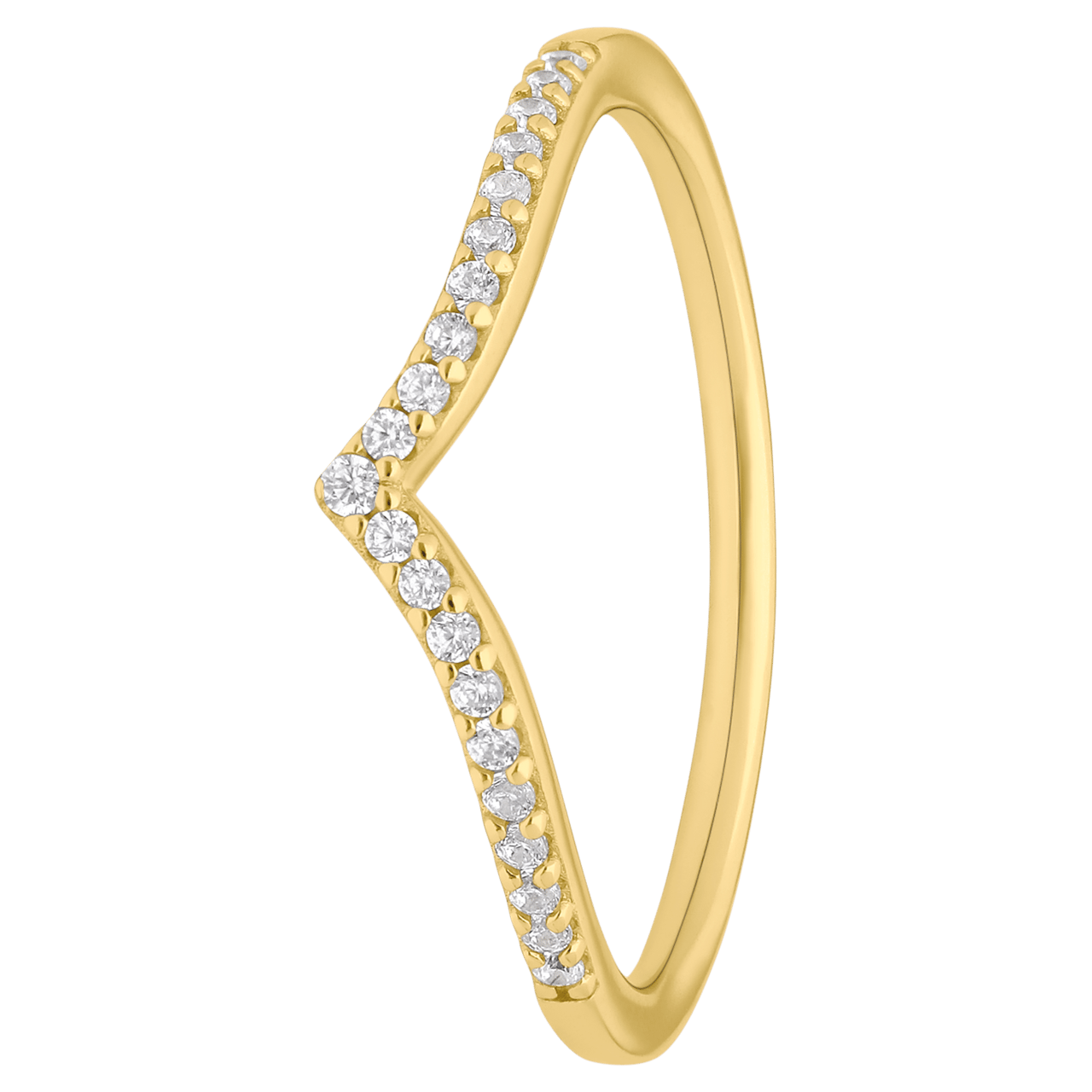 Zilveren goldplated ring met zirkonia voor dames