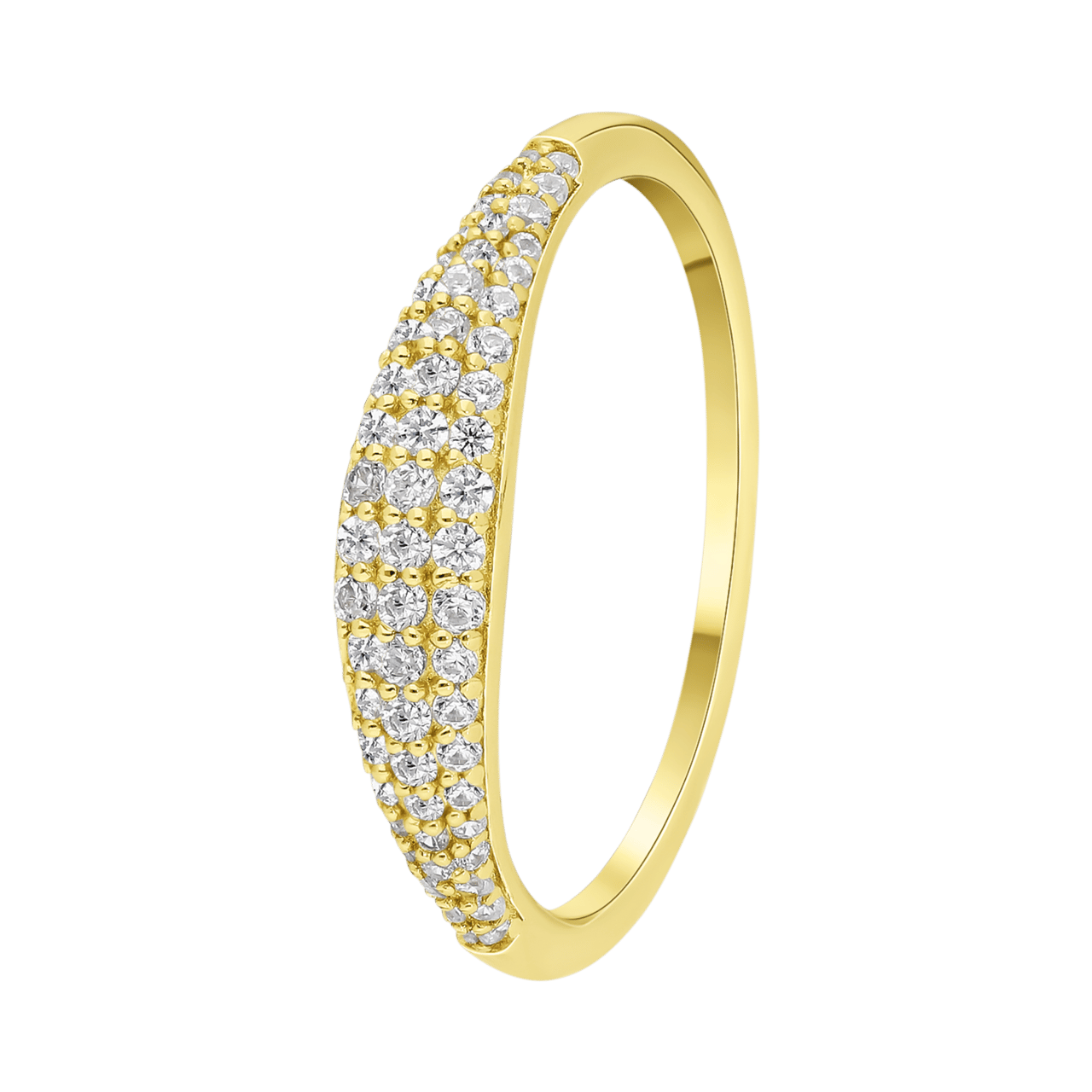 Zilveren goldplated ring met zirkonia voor dames