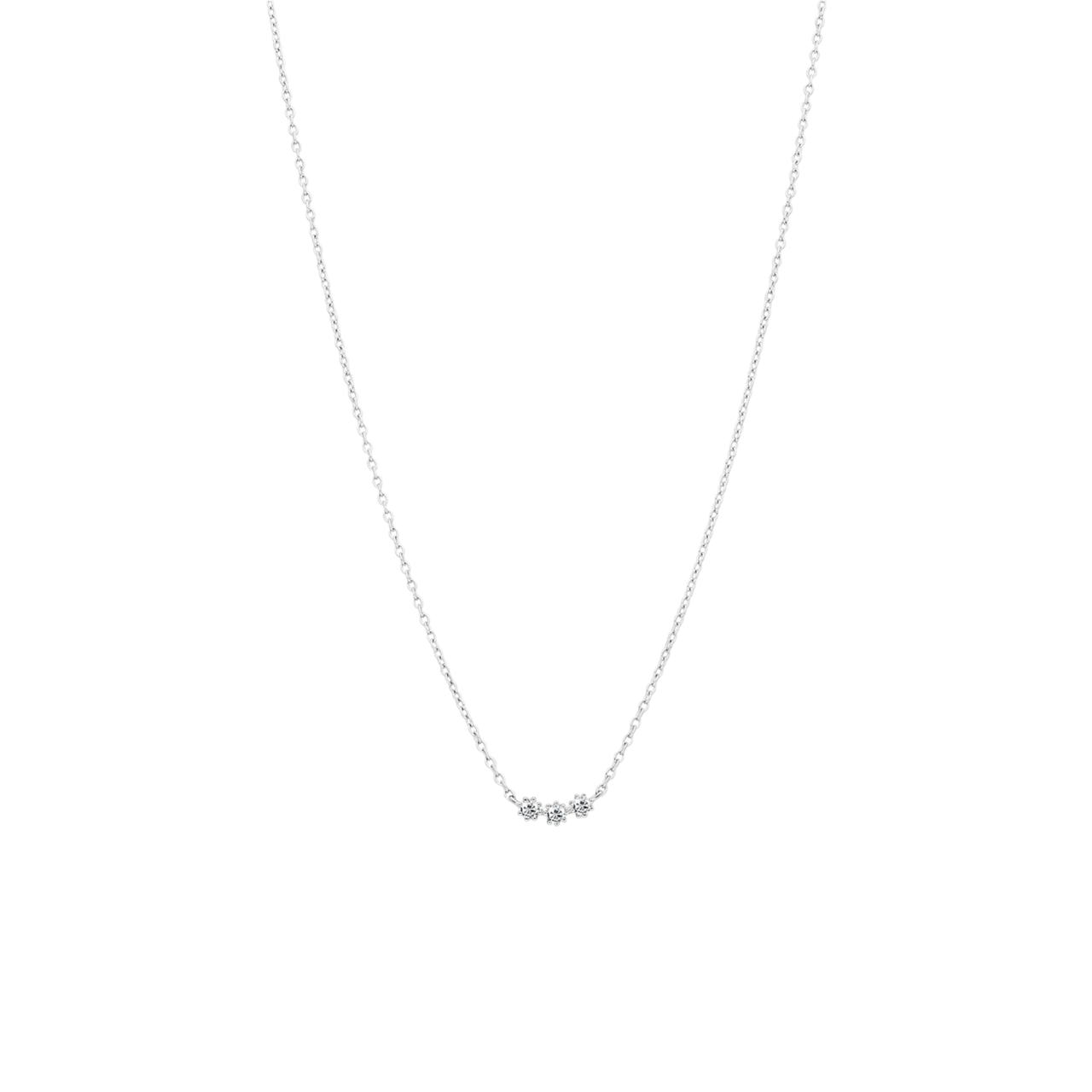 Halskette aus 925er Silber mit drei Zirkoniasteinen