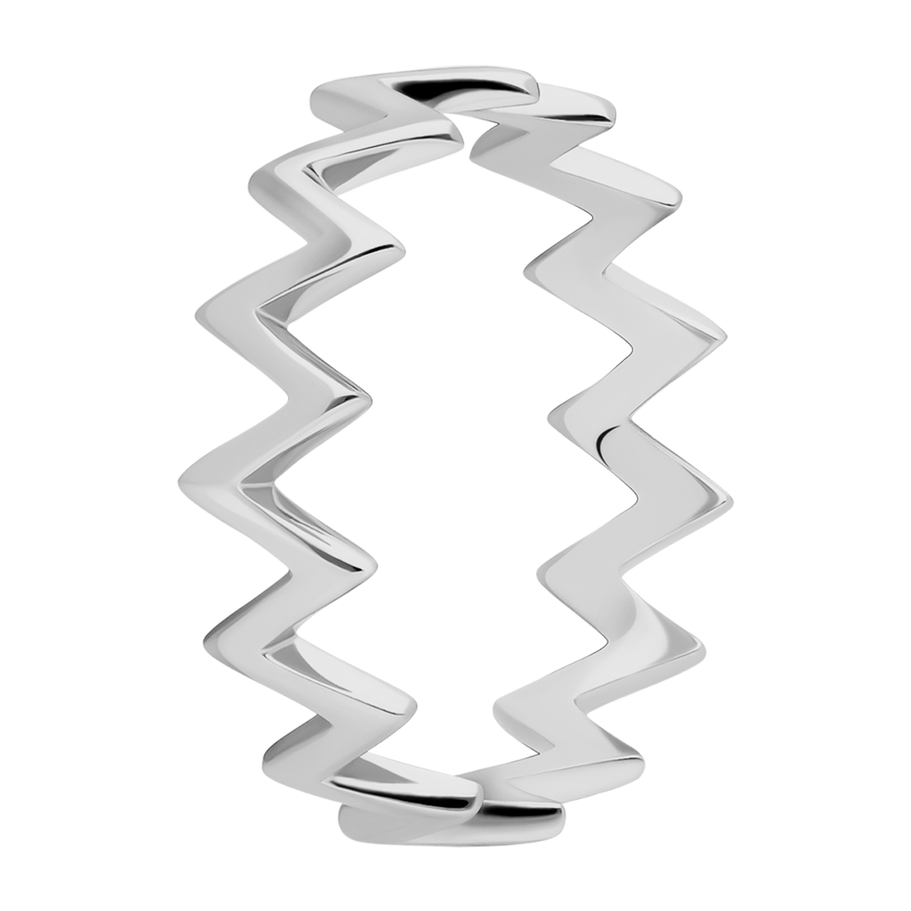 Silberner Ring Zick-Zack-Design rhodiniert