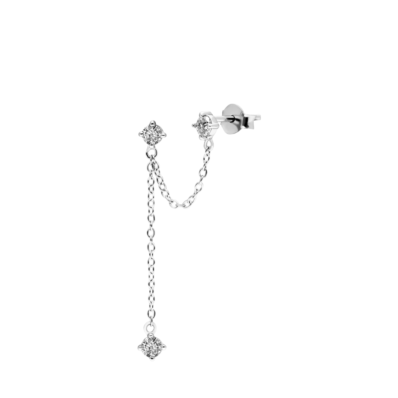Zilveren oorknoppen zirkonia ketting voor dames