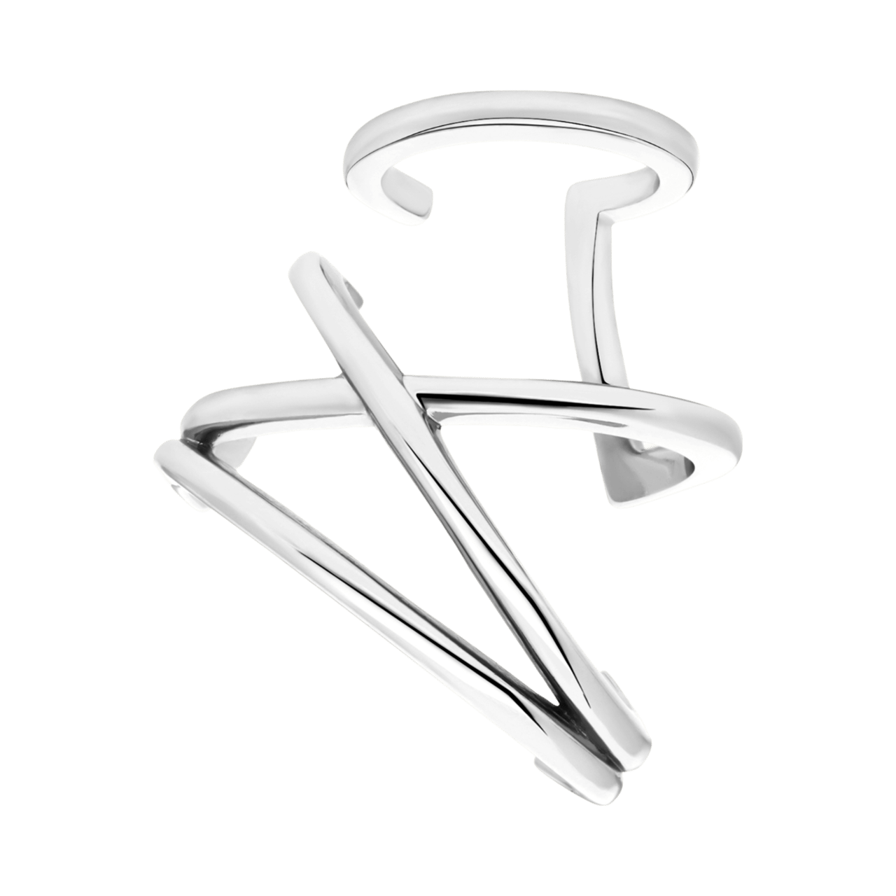 Zilveren dubbele earcuff